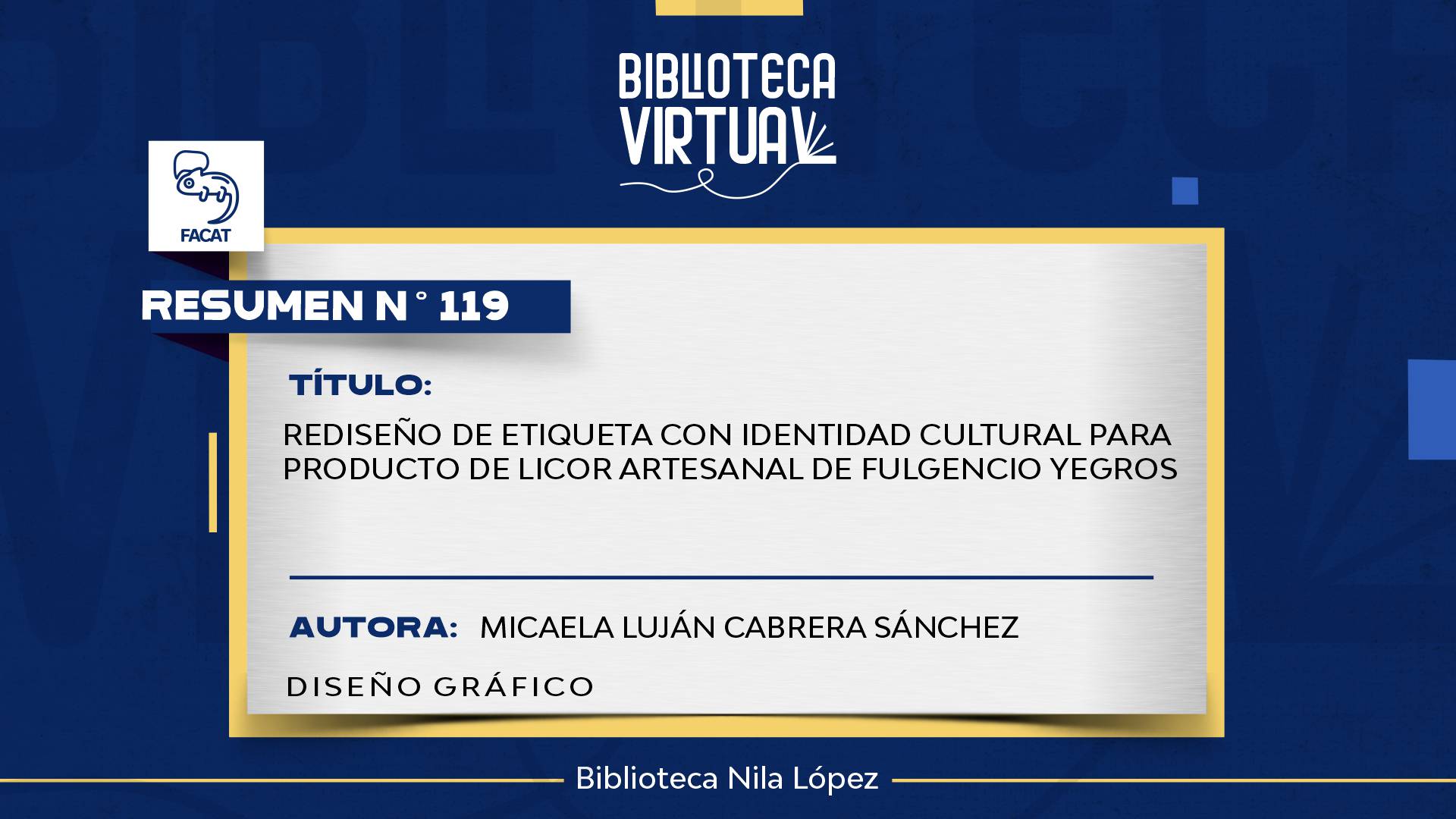N° 119. REDISEÑO DE ETIQUETA CON IDENTIDAD CULTURAL PARA PRODUCTO DE LICOR ARTESANAL DE FULGENCIO YEGROS