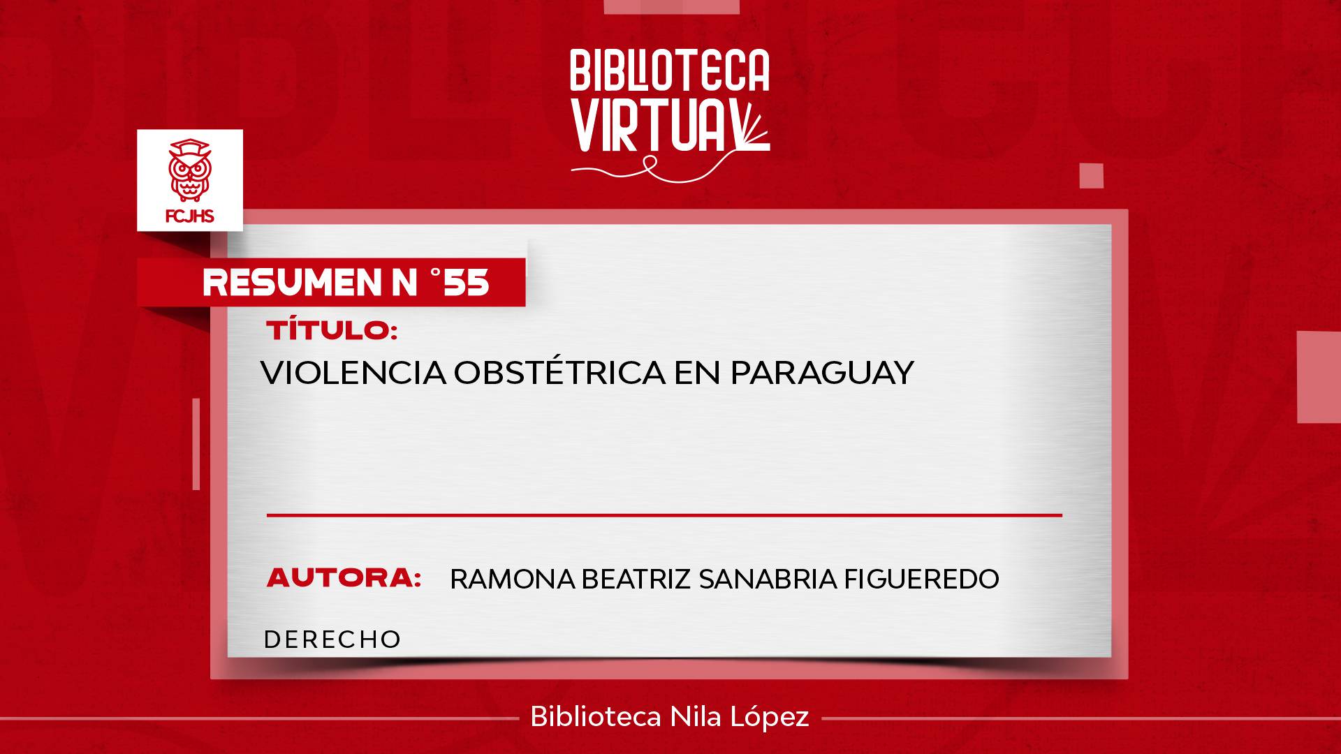 N° 55. VIOLENCIA OBSTÉTRICA EN PARAGUAY