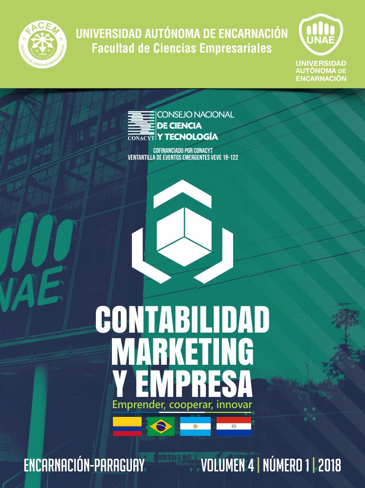 					Ver Vol. 4 Núm. 1 (2018): Contabilidad, Marketing y Empresa
				