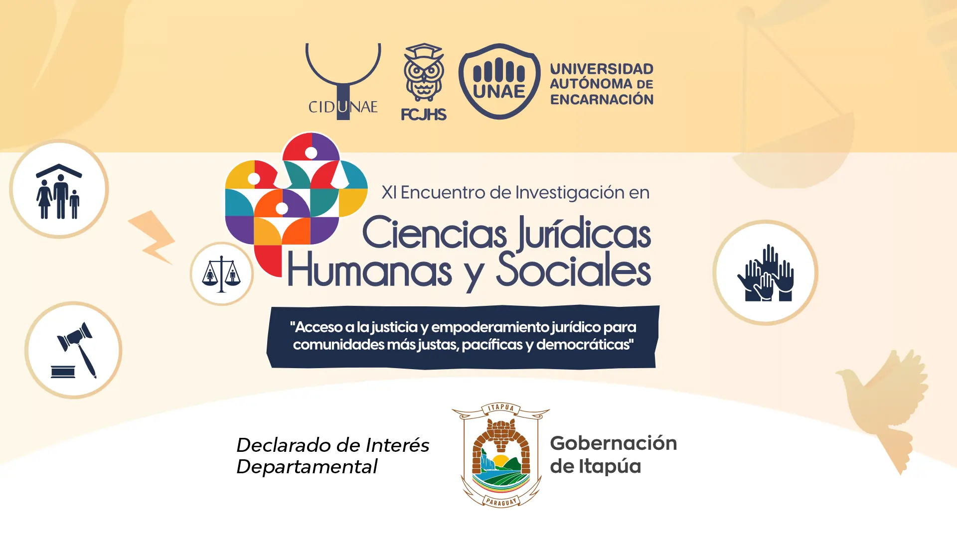 Gobernación de Itapúa declara interés departamental al XI Encuentro de Investigación en Ciencias Jurídicas, Humanas y Sociales