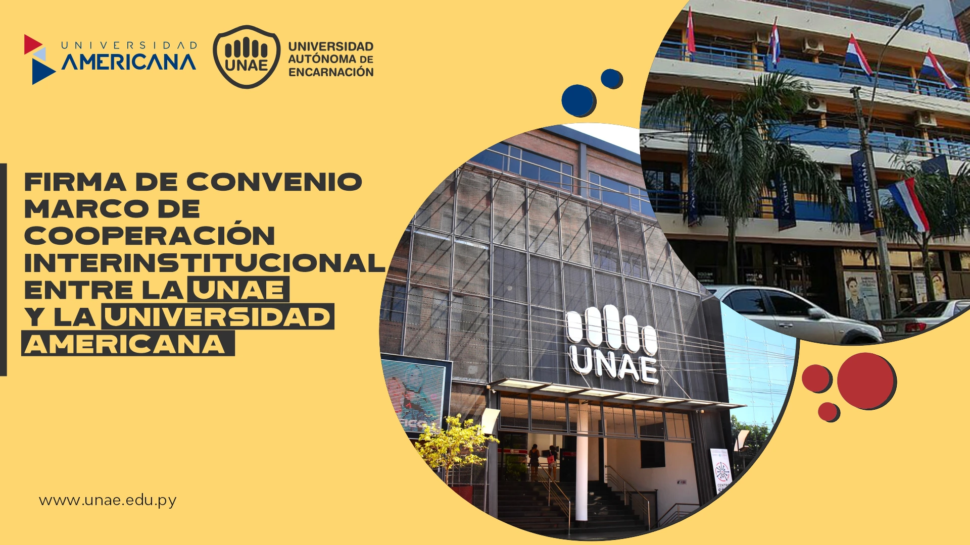 Firma de Convenio Marco de Cooperación Interinstitucional entre la UNAE y la Universidad Americana