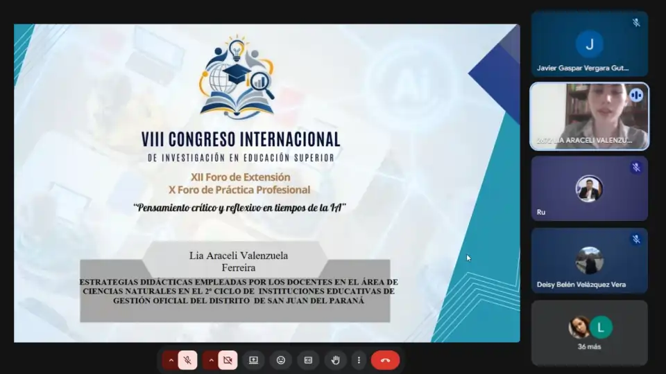 Reciente egresada de la Licenciatura en Educación Escolar Básica presentó una comunicación en el marco del VIII Congreso Internacional de Investigación en Educación Superior