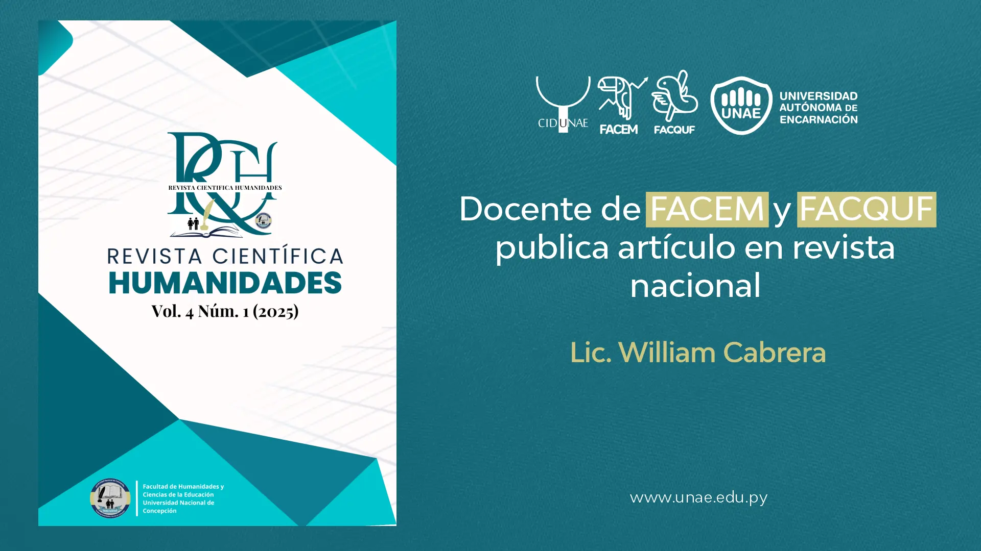 Docente de FACEM y FACQUF publica artículo en revista nacional