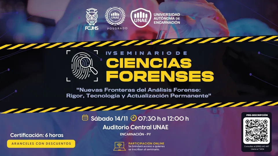 La UNAE realizará el IV Seminario de Ciencias Forenses sobre los avances científicos y tecnológicos aplicados a la investigación judicial