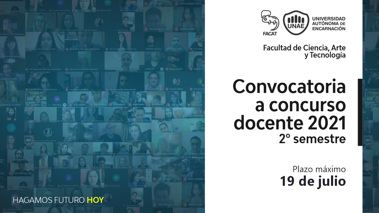 Convocatoria docente Facat UNAE 2021