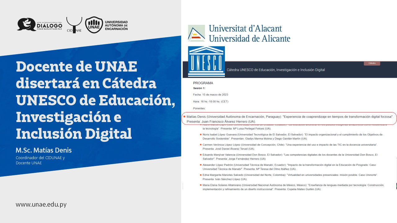 Matias denias disertara en catedra unesco