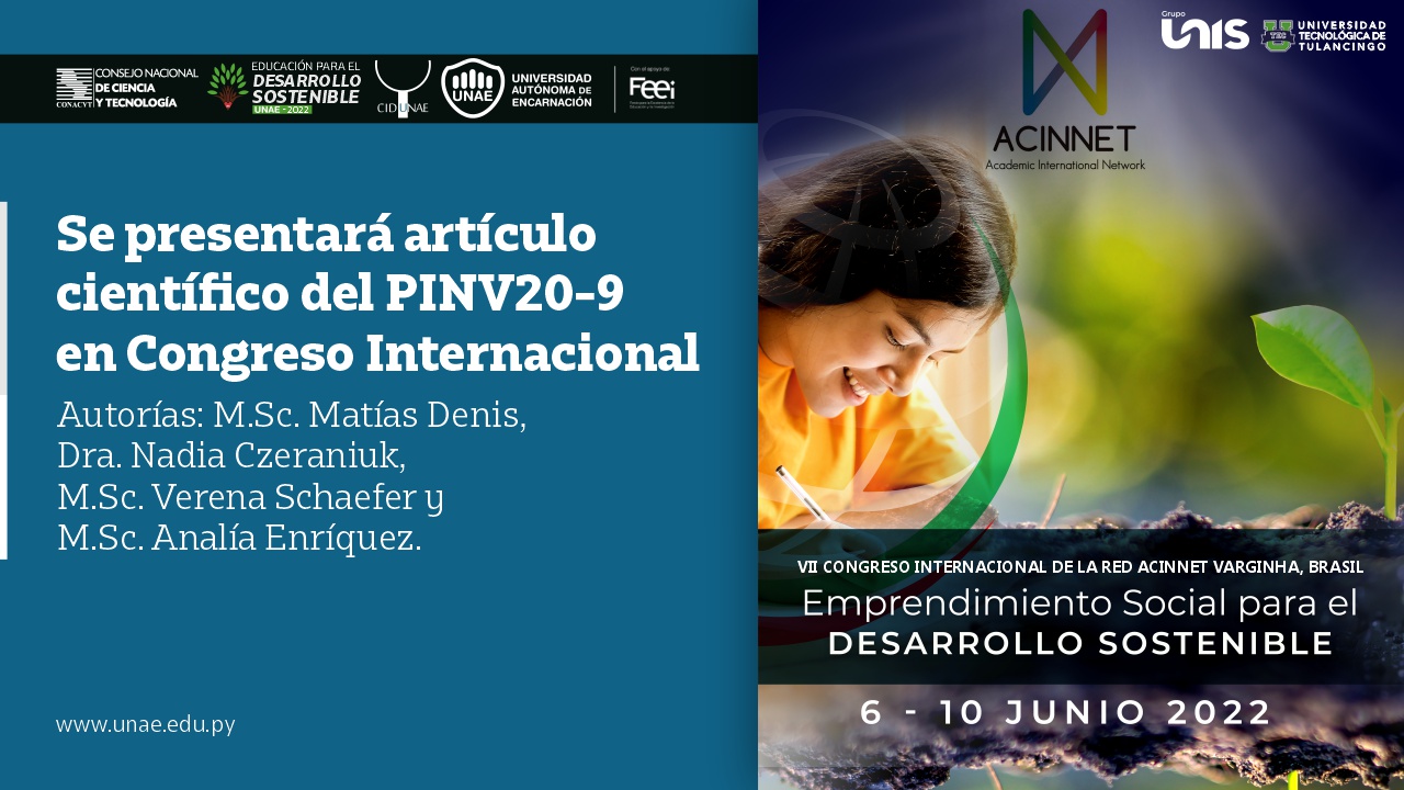 UNAE Presenta articulo en congreso acinnet 2022 