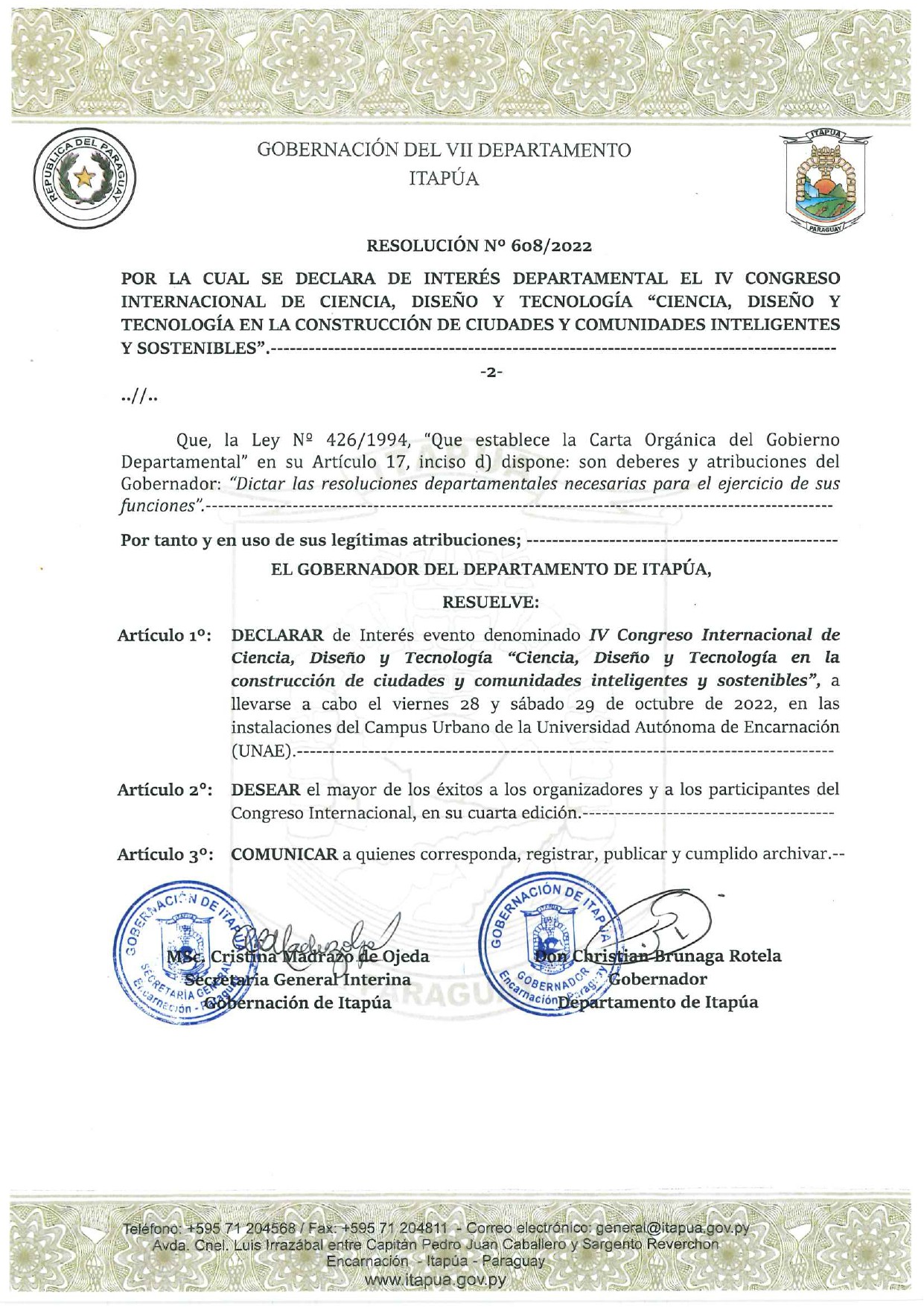 declaracion departamental facat 04