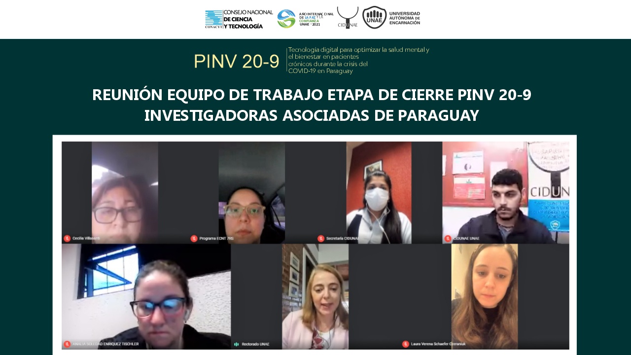reunion de equipo de trabajo del proyecto PINV 20 9